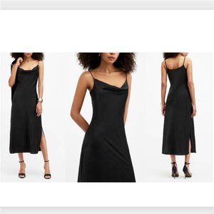 All Saints Cowl Neck Midi Slip Dress NWT